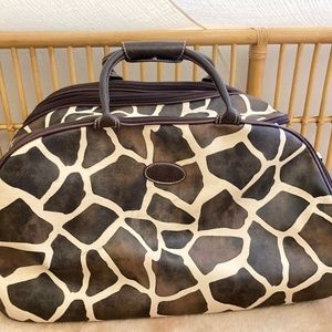 Giraffe print luggage